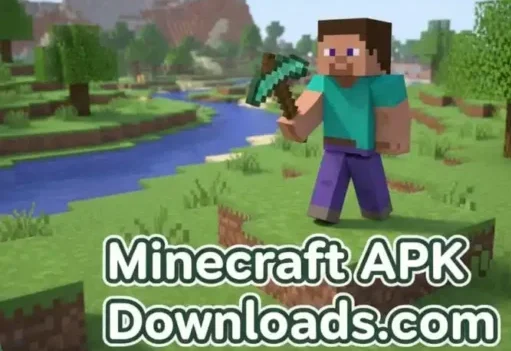 Minecraft APK Downloads Icon – Blocky Minecraft Style Character with Pickaxe