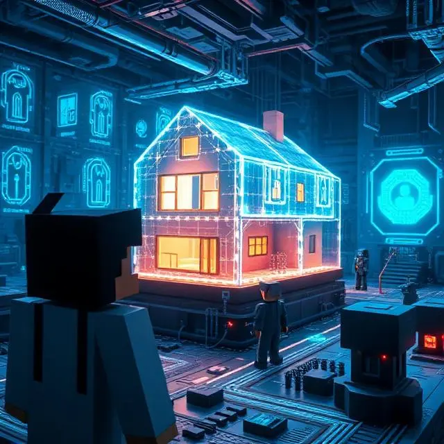 AI Minecraft world with intelligent mobs, dynamic landscapes, and automated redstone systems